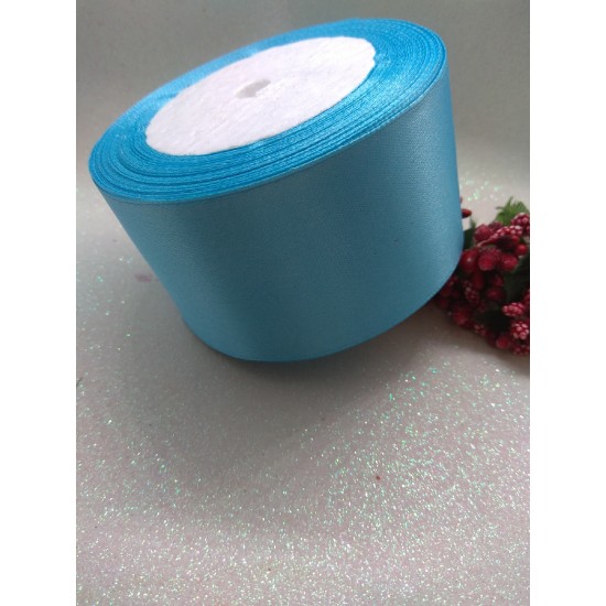 Ленты атласные однотонные 5 см (цв. голубой), цена за 5 м